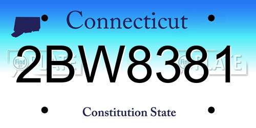 2BW8381 Connecticut License Plate