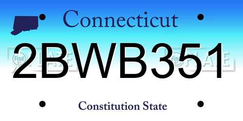 2BWB351 Connecticut License Plate