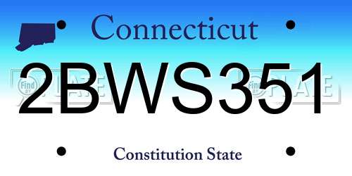2BWS351 Connecticut License Plate