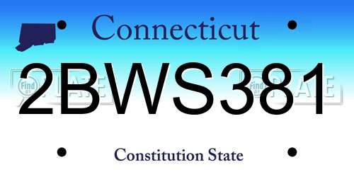 2BWS381 Connecticut License Plate