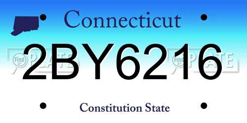 2BY6216 Connecticut License Plate