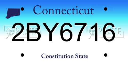 2BY6716 Connecticut License Plate