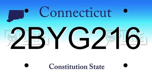 2BYG216 Connecticut License Plate