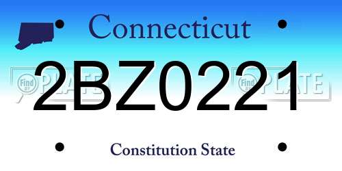 2BZ0221 Connecticut License Plate