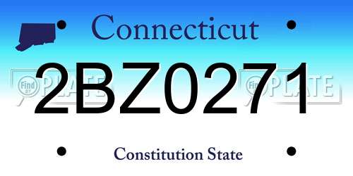 2BZ0271 Connecticut License Plate