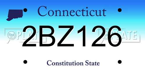 2BZ126 Connecticut License Plate