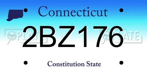 2BZ176 Connecticut License Plate