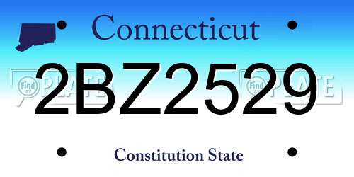 2BZ2529 Connecticut License Plate