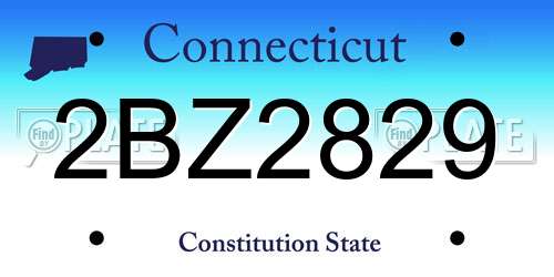 2BZ2829 Connecticut License Plate