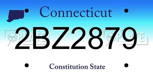 2BZ2879 Connecticut License Plate