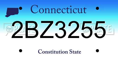 2BZ3255 Connecticut License Plate
