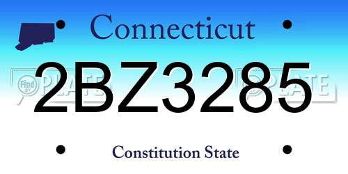 2BZ3285 Connecticut License Plate