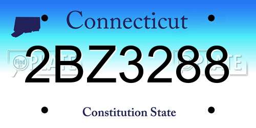 2BZ3288 Connecticut License Plate