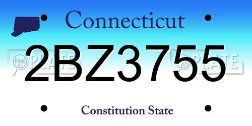 2BZ3755 Connecticut License Plate