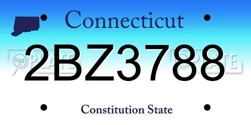 2BZ3788 Connecticut License Plate
