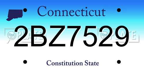2BZ7529 Connecticut License Plate