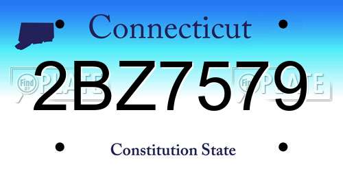 2BZ7579 Connecticut License Plate