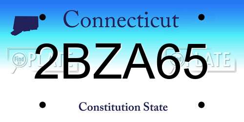 2BZA65 Connecticut License Plate