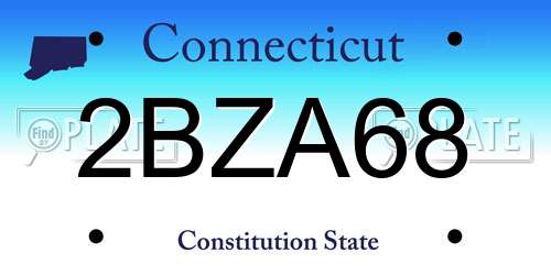 2BZA68 Connecticut License Plate