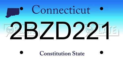 2BZD221 Connecticut License Plate