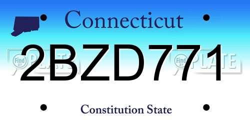 2BZD771 Connecticut License Plate