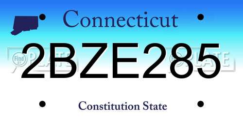 2BZE285 Connecticut License Plate