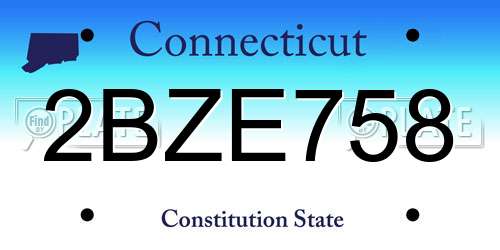2BZE758 Connecticut License Plate