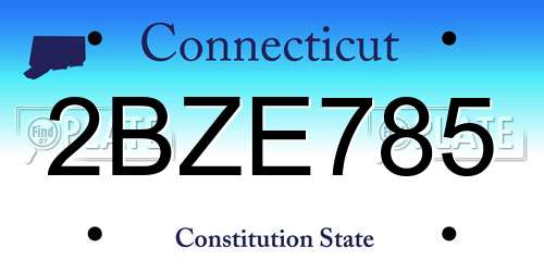 2BZE785 Connecticut License Plate