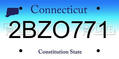 2BZO771 Connecticut License Plate