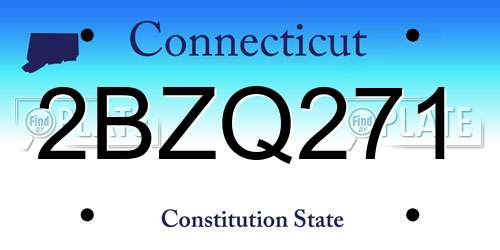 2BZQ271 Connecticut License Plate