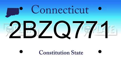 2BZQ771 Connecticut License Plate
