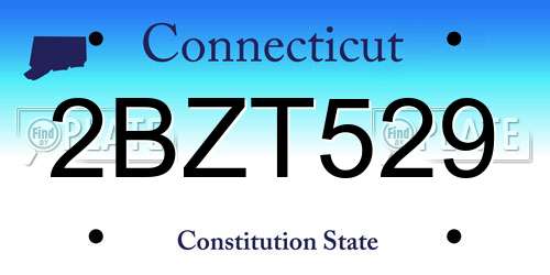 2BZT529 Connecticut License Plate