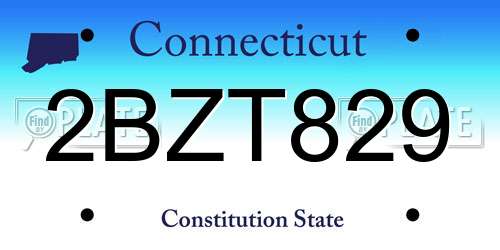 2BZT829 Connecticut License Plate