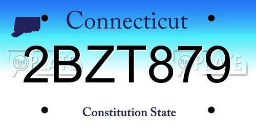 2BZT879 Connecticut License Plate