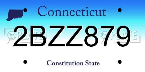 2BZZ879 Connecticut License Plate