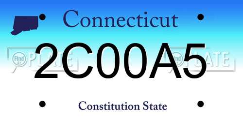 2C00A5 Connecticut License Plate