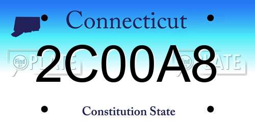 2C00A8 Connecticut License Plate