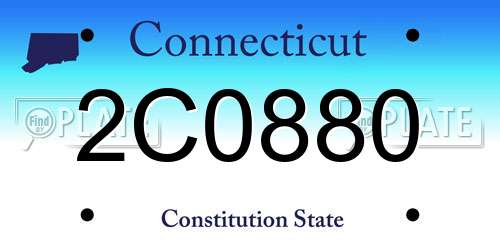 2C0880 Connecticut License Plate