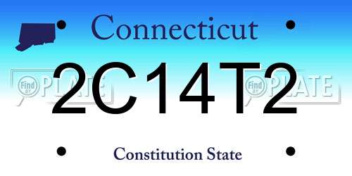 2C14T2 Connecticut License Plate