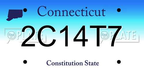 2C14T7 Connecticut License Plate