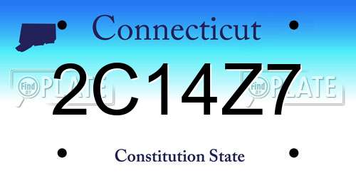 2C14Z7 Connecticut License Plate