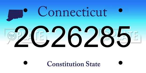 2C26285 Connecticut License Plate