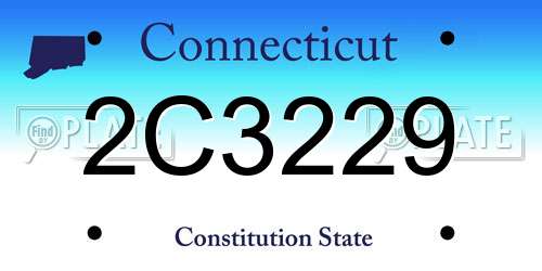 2C3229 Connecticut License Plate