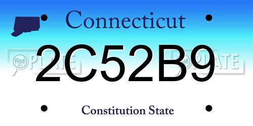 2C52B9 Connecticut License Plate