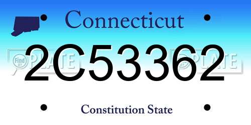2C53362 Connecticut License Plate