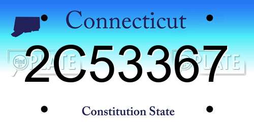 2C53367 Connecticut License Plate