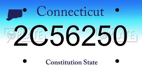 2C56250 Connecticut License Plate