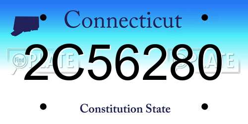 2C56280 Connecticut License Plate