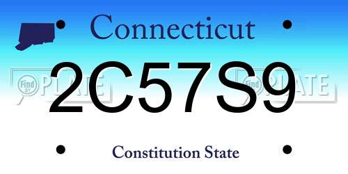 2C57S9 Connecticut License Plate