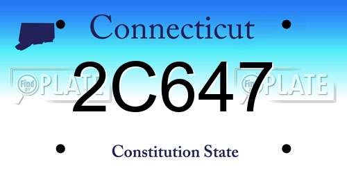 2C647 Connecticut License Plate